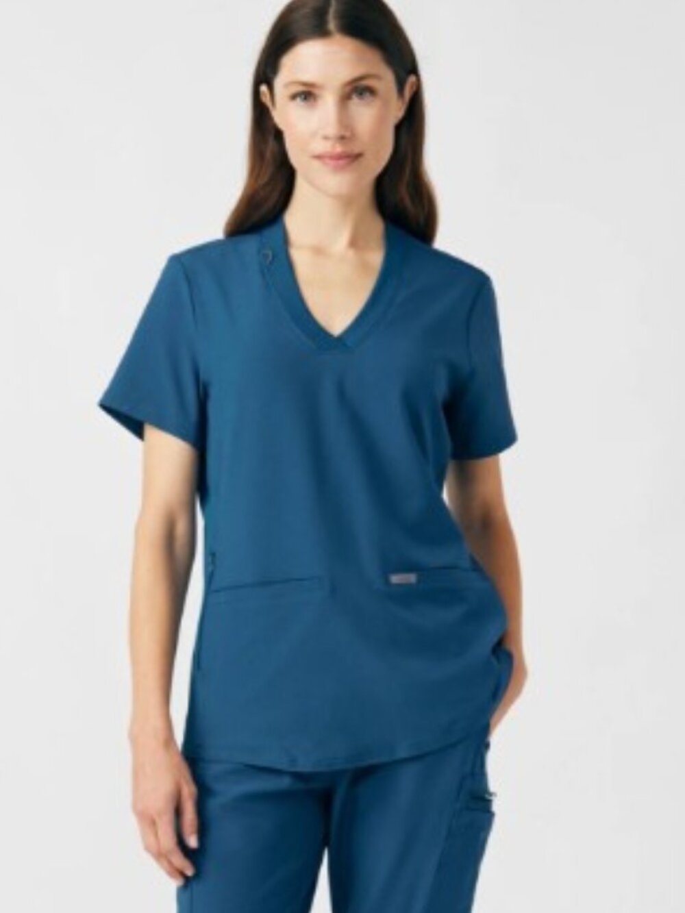 Landau Forward 3-Pocket V-Neck Scrub Top in Caribbean, Size XL *NWOT